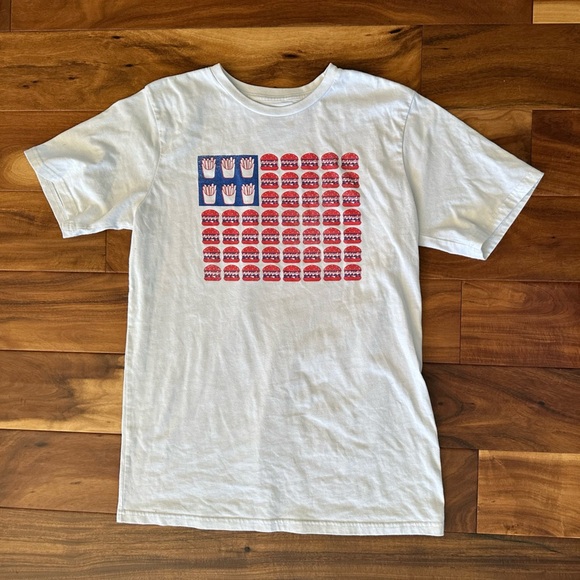 Thereabouts White Fast Food Flag Shirt size Youth XL - Picture 1 of 3